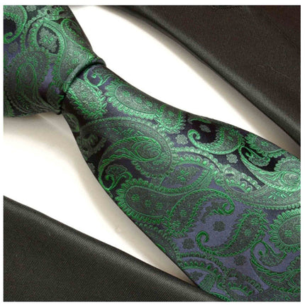 Emerald Green Paisley Necktie and Acessories Paul Malone Ties - Paul Malone.com