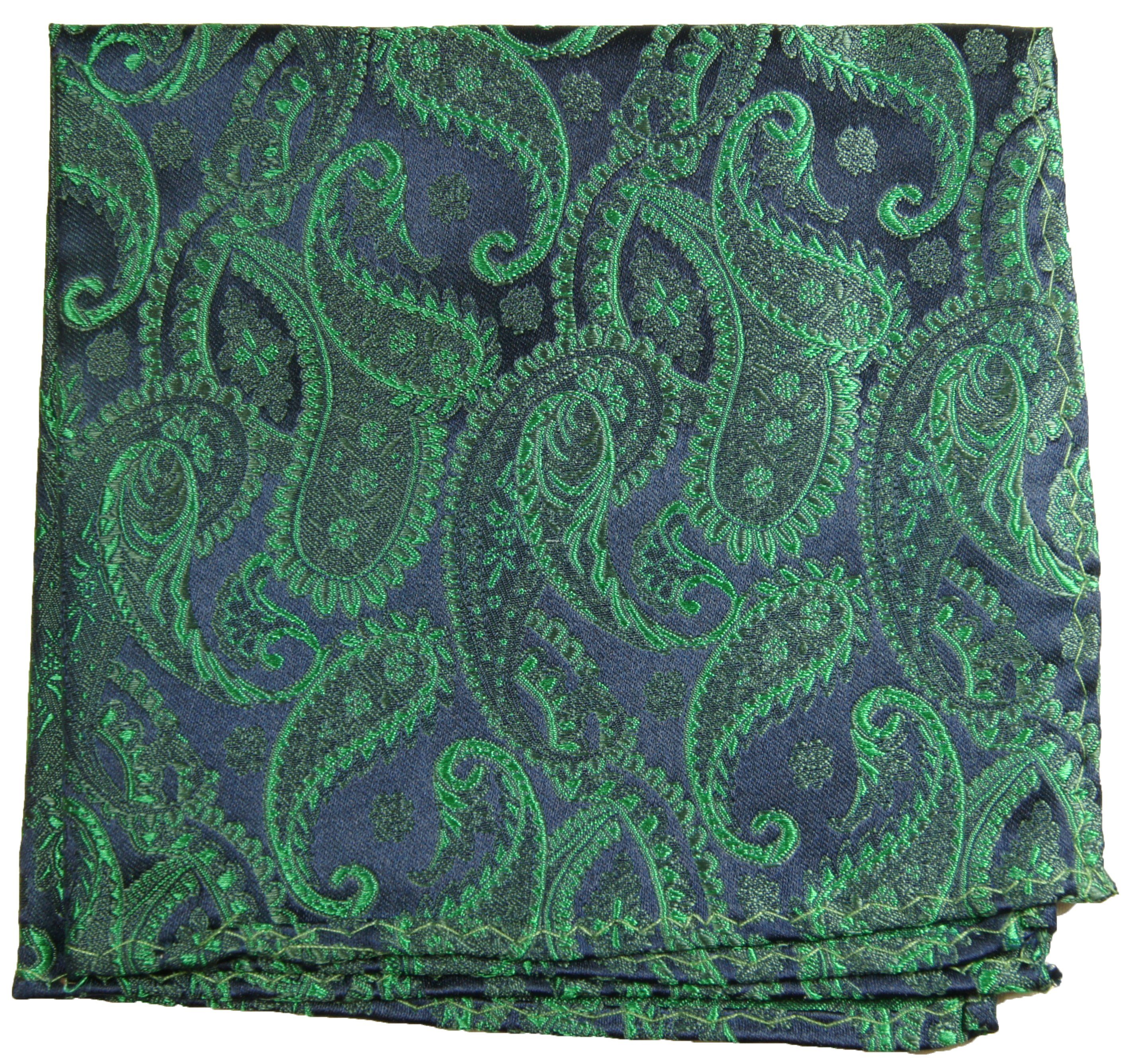 Emerald Green and Navy Pocket Square | Paul Malone