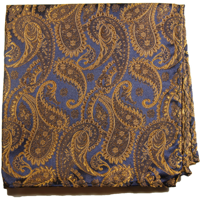 Bronze and Navy Silk Necktie Set by Paul Malone Paul Malone Ties - Paul Malone.com