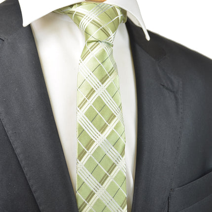 Summer Green Silk Necktie by Paul Malone Paul Malone Ties - Paul Malone.com