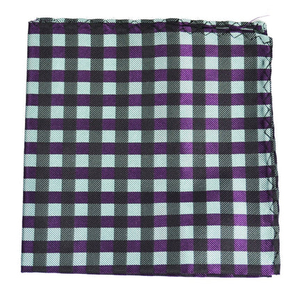 Turquoise and Purple Plaid Silk Necktie Paul Malone Ties - Paul Malone.com