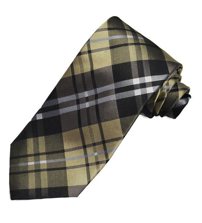 Brown Plaid Silk Tie and Accessories Paul Malone Ties - Paul Malone.com