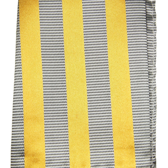 Gold and Silver Striped Silk Pocket Square Paul Malone Pocket Square - Paul Malone.com