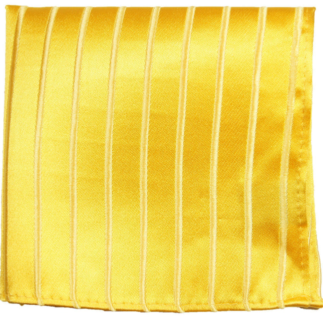 Solid Gold Striped Silk Pocket Square Paul Malone Pocket Square - Paul Malone.com