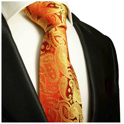 Red and Gold Paisley Silk Necktie by Paul Malone Paul Malone Ties - Paul Malone.com