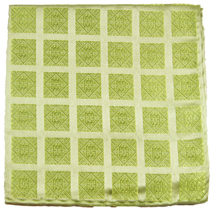 Green Checkered Silk Pocket Square Paul Malone Pocket Square - Paul Malone.com