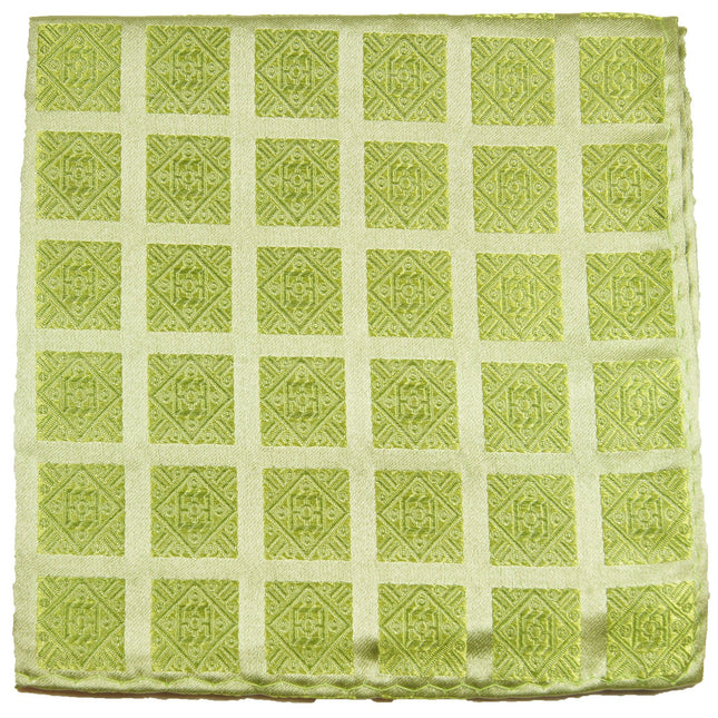 Green Checkered Silk Pocket Square Paul Malone Pocket Square - Paul Malone.com