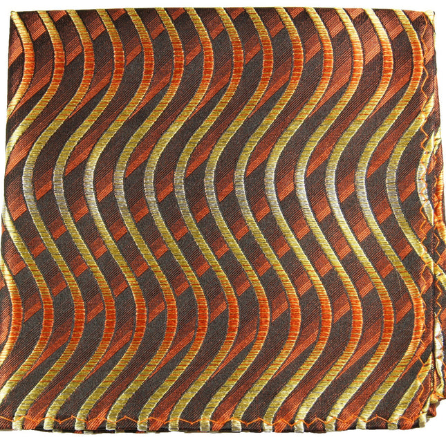 Brown and Gold Silk Pocket Square Paul Malone Pocket Square - Paul Malone.com