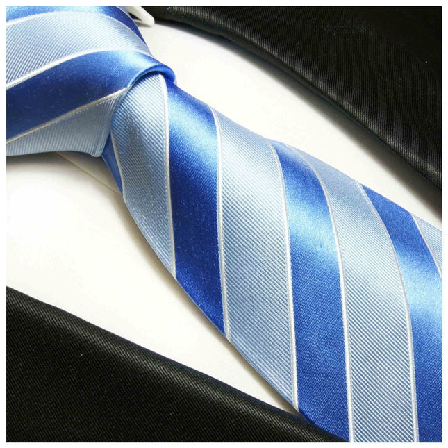 Blue Striped Silk Necktie and Accessories Paul Malone Ties - Paul Malone.com