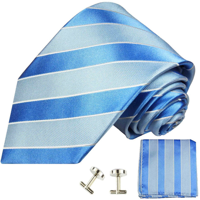 Blue Striped Silk Necktie and Accessories Paul Malone Ties - Paul Malone.com