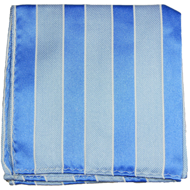 Blue Striped Silk Pocket Square Paul Malone Pocket Square - Paul Malone.com
