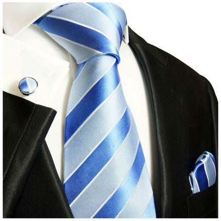 Blue Striped Silk Necktie and Accessories Paul Malone Ties - Paul Malone.com