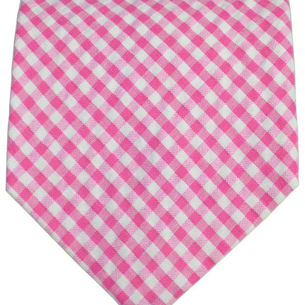 Pink and White Gingham Cotton Tie Paul Malone Ties - Paul Malone.com