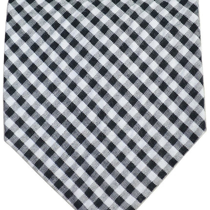 Black and White Gingham Cotton Tie Paul Malone Ties - Paul Malone.com