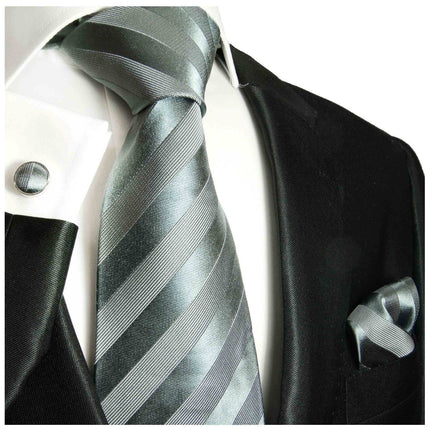 Formal Grey Tone on Tone Necktie Paul Malone Ties - Paul Malone.com