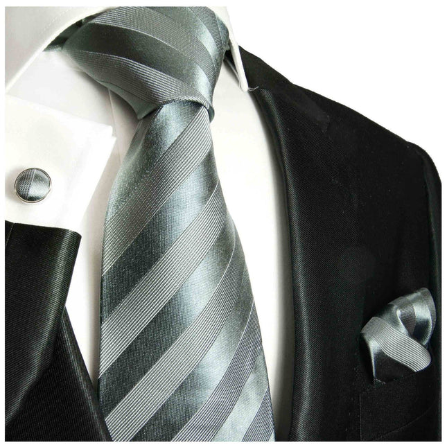 Formal Grey Tone on Tone Necktie Paul Malone Ties - Paul Malone.com
