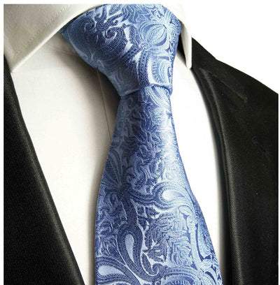 True Blue Paisley Men's Silk Necktie Paul Malone Ties - Paul Malone.com