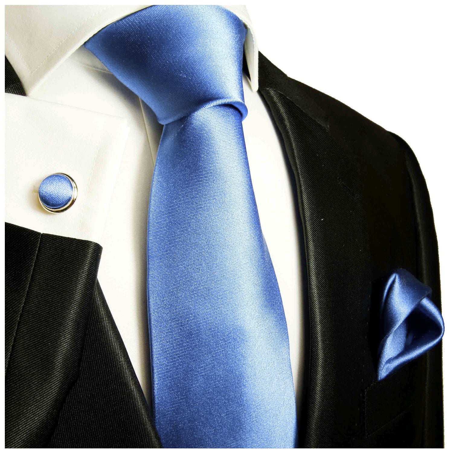 Solid Navy Blue Silk Tie