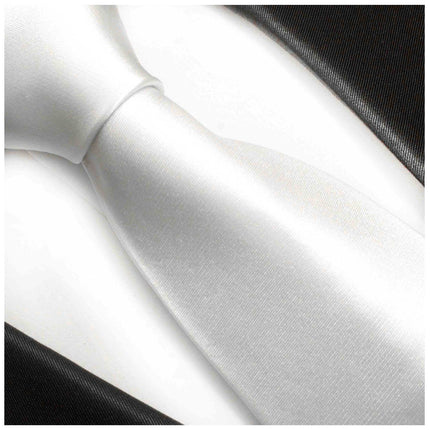 Solid White Formal Silk Necktie Paul Malone Ties - Paul Malone.com