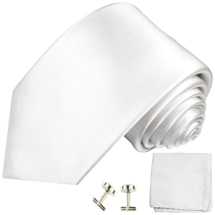 Classic White Silk Tie and matching Accessories Paul Malone Ties - Paul Malone.com