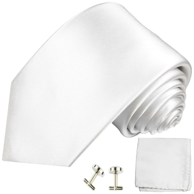 Classic White Silk Tie and matching Accessories Paul Malone Ties - Paul Malone.com