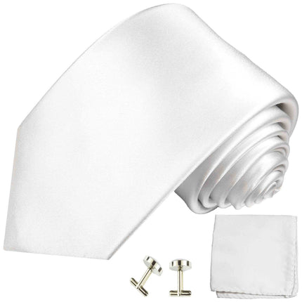 Solid White Formal Silk Necktie Paul Malone Ties - Paul Malone.com