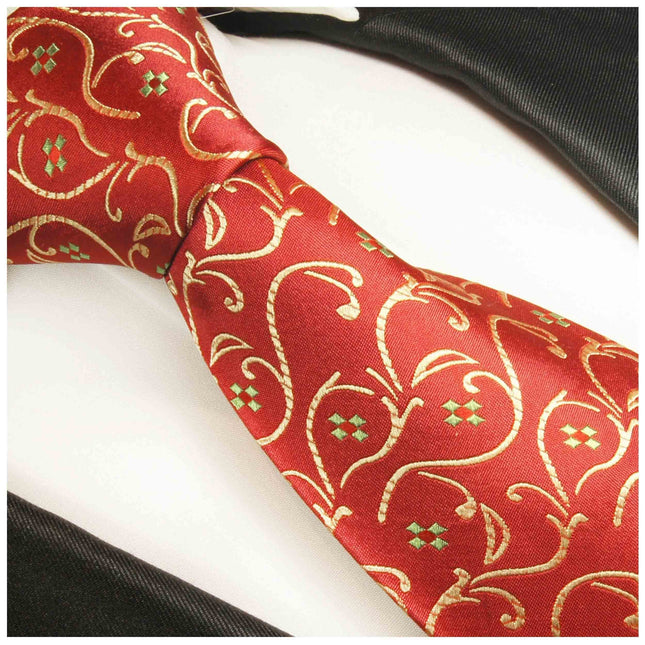 Red and Gold Paul Malone Boys Silk Tie Paul Malone Ties - Paul Malone.com