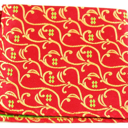 Red and Gold Vines Silk Pocket Square Paul Malone  - Paul Malone.com