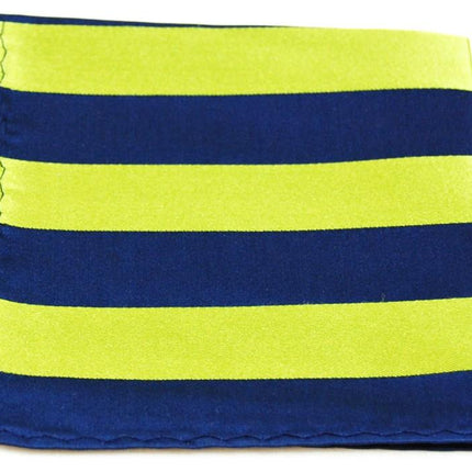Navy and Green Striped Silk Pocket Square Paul Malone  - Paul Malone.com