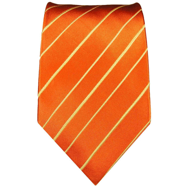 Orange Striped Silk Necktie Paul Malone Ties - Paul Malone.com
