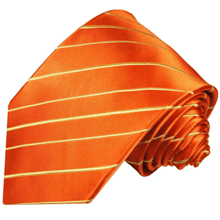 Orange Striped Silk Necktie Paul Malone Ties - Paul Malone.com