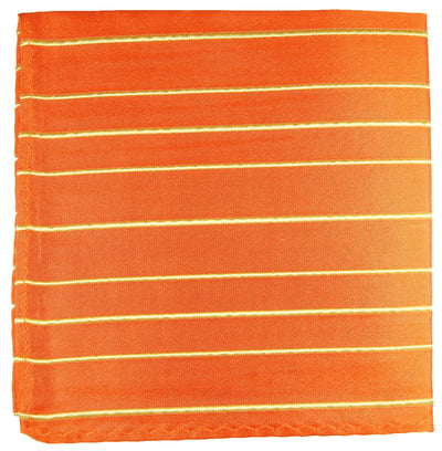 Orange and Yellow Striped Silk Pocket Square Paul Malone  - Paul Malone.com