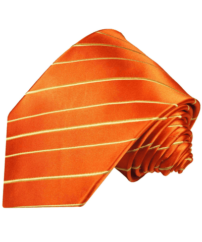 Orange Striped Silk Necktie Paul Malone Ties - Paul Malone.com