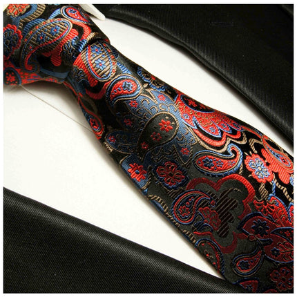 Navy and Red Paisley Silk Necktie by Paul Malone Paul Malone Ties - Paul Malone.com