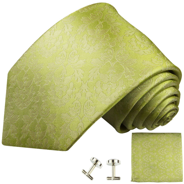 Silk Necktie Set by Paul Malone . Summer Green Paul Malone Ties - Paul Malone.com