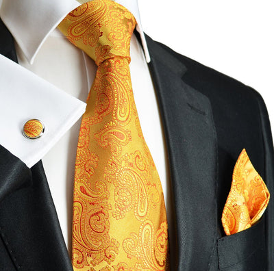 Gold Paisley Paul Malone Silk Tie and Accessories Paul Malone Ties - Paul Malone.com