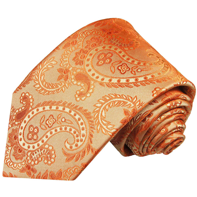 Orange Paisley Boys Silk Tie by Paul Malone Paul Malone Ties - Paul Malone.com