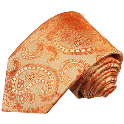 Summer Orange Paisley Necktie by Paul Malone Paul Malone Ties - Paul Malone.com