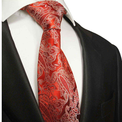 Elegant Red Paisley Silk Necktie Paul Malone Ties - Paul Malone.com