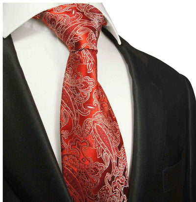 Elegant Red Paisley Silk Necktie Paul Malone Ties - Paul Malone.com