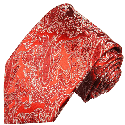 Elegant Red Paisley Silk Necktie Paul Malone Ties - Paul Malone.com