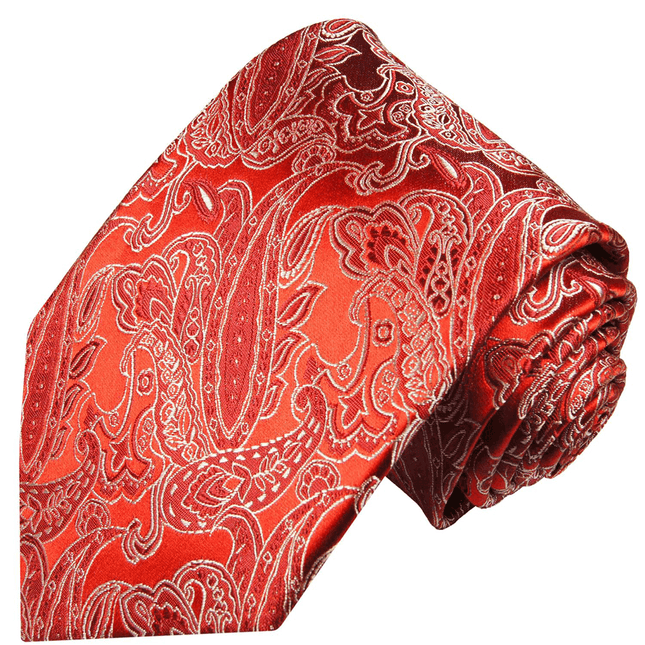 Elegant Red Paisley Silk Necktie Paul Malone Ties - Paul Malone.com