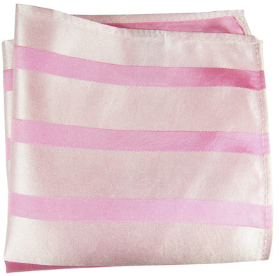 Pink Striped Silk Pocket Square Paul Malone  - Paul Malone.com
