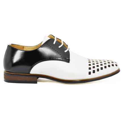 White and Black Men's Spectators Majestic Shoes - Paul Malone.com