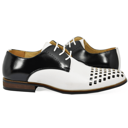 White and Black Men's Spectators Majestic Shoes - Paul Malone.com