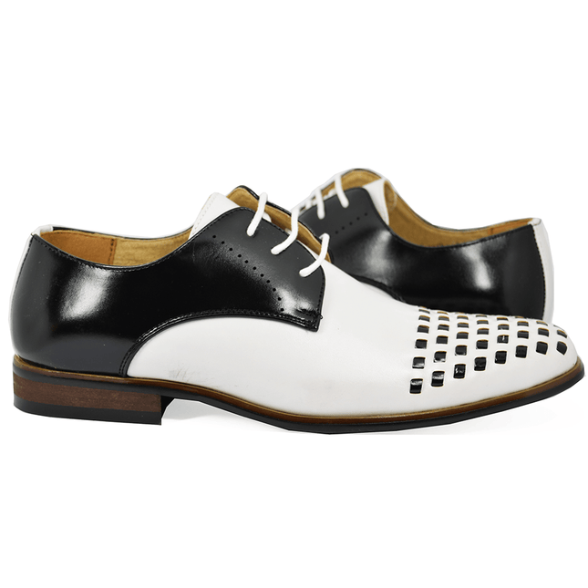 White and Black Men's Spectators Majestic Shoes - Paul Malone.com