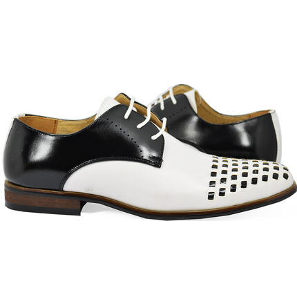 White and Black Men's Spectators Majestic Shoes - Paul Malone.com