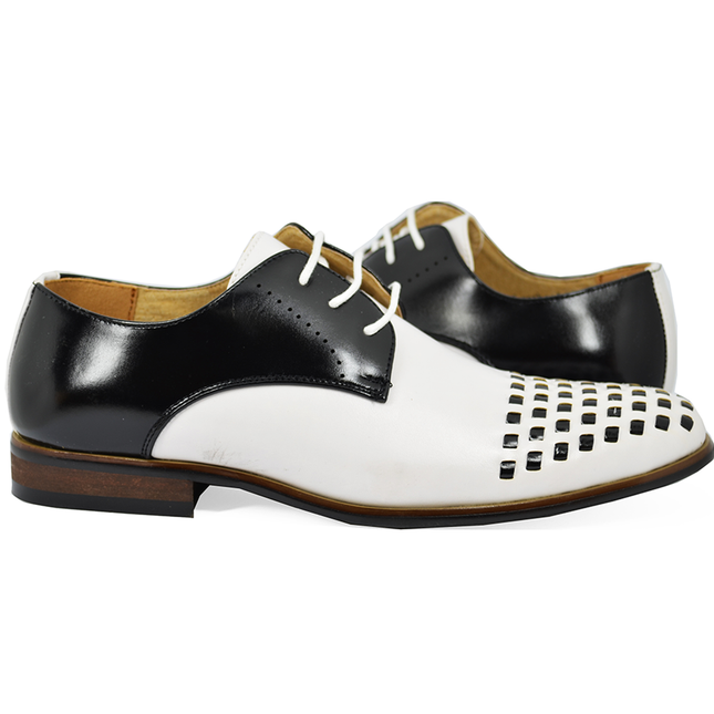 White and Black Men's Spectators Majestic Shoes - Paul Malone.com