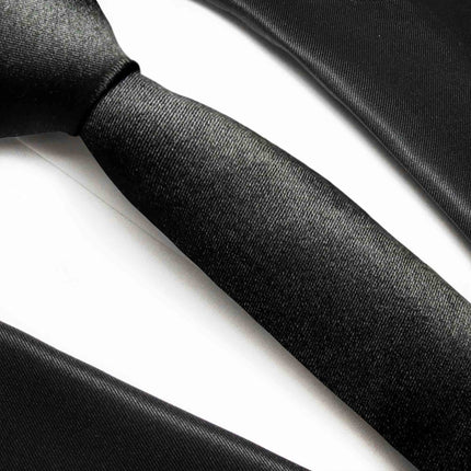 Solid Black Boys Silk Tie by Paul Malone Paul Malone Ties - Paul Malone.com
