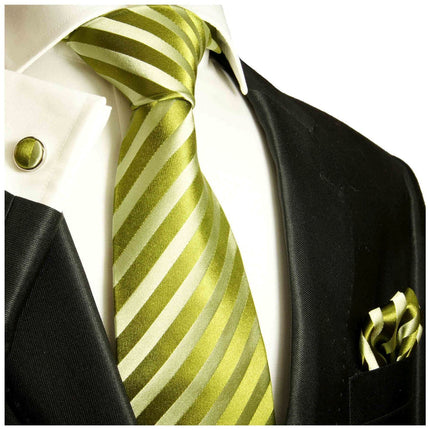 Green on Green Silk Necktie and Accessories Paul Malone Ties - Paul Malone.com